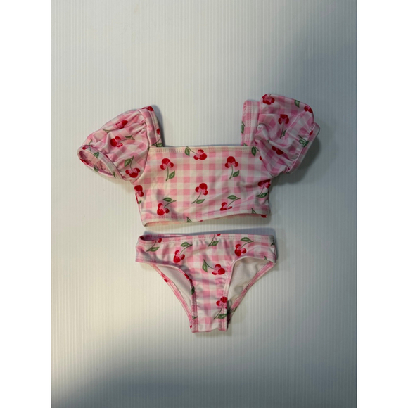 Disney Junior Minnie Other - Baby Girl swim Disney Junior Minnie Bikini 12 Months Pink Red Cherry Gingham